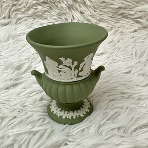 Wedgwood Green and White Vase